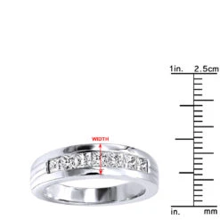 14K White Gold Men's Diamond Wedding Band 1.40ct -Its Hot Jewelry Shop 14k gold mens diamond wedding band 140ct p 27555 rulerwh