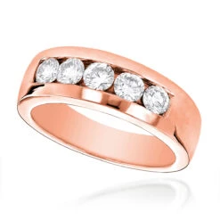 5 Stone 14K White Gold Men's Diamond Wedding Band 1ct -Its Hot Jewelry Shop 14k gold mens diamond wedding band 1ct p 22442 ro