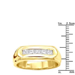 14K Yellow Gold Men's Diamond Wedding Band 1ct 7.4mm -Its Hot Jewelry Shop 14k gold mens diamond wedding band 1ct p 27601 rulerye