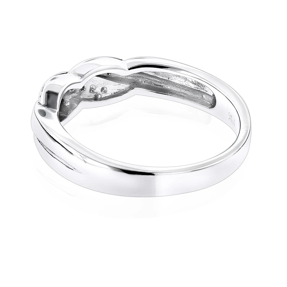 14K White Gold Men's Diamond Wedding Ring 0.11ct 6 14K White Gold Men's Diamond Wedding Ring 0.11ct - Image 4