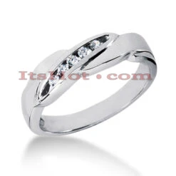Affordable 14K White Gold Men's Diamond Wedding Ring 0.12ct 5 Stone