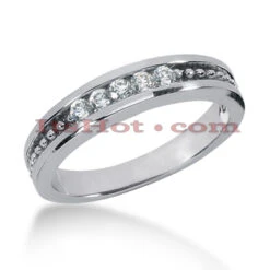 14K White Gold Men's Diamond Wedding Ring 0.15ct 4.2mm