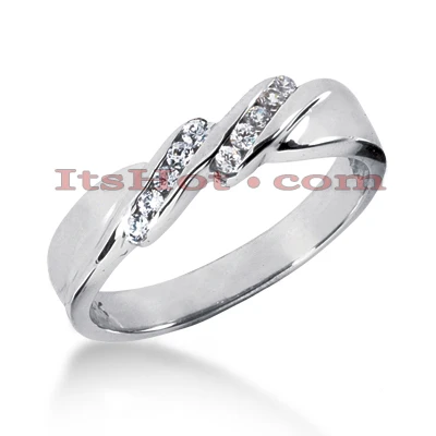 4.8mm Wide 14K White Gold Men's Diamond Wedding Ring 0.20ct 3 4.8mm Wide 14K White Gold Men's Diamond Wedding Ring 0.20ct