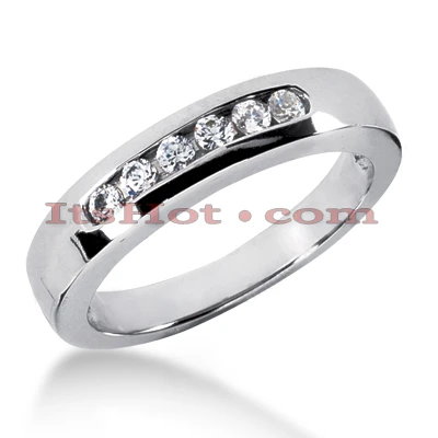 14K White Gold Men's Diamond Wedding Ring 0.30ct 4.9mm 3 14K White Gold Men's Diamond Wedding Ring 0.30ct 4.9mm