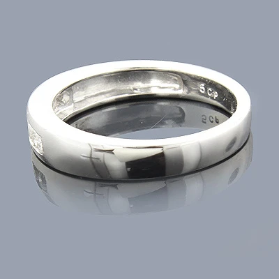 14K White Gold Men's Diamond Wedding Ring 0.30ct 4.9mm 4 14K White Gold Men's Diamond Wedding Ring 0.30ct 4.9mm - Image 2