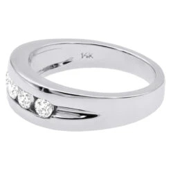 14K White Gold Men's Diamond Wedding Ring 0.40ct 6mm -Its Hot Jewelry Shop 14k gold mens diamond wedding ring 040ct p 27482 back white