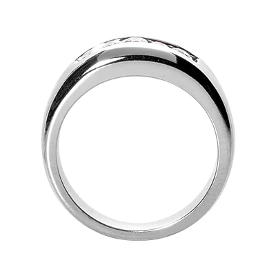 14K White Gold Men's Diamond Wedding Ring 0.50ct 7.5mm 5 14K White Gold Men's Diamond Wedding Ring 0.50ct 7.5mm - Image 3