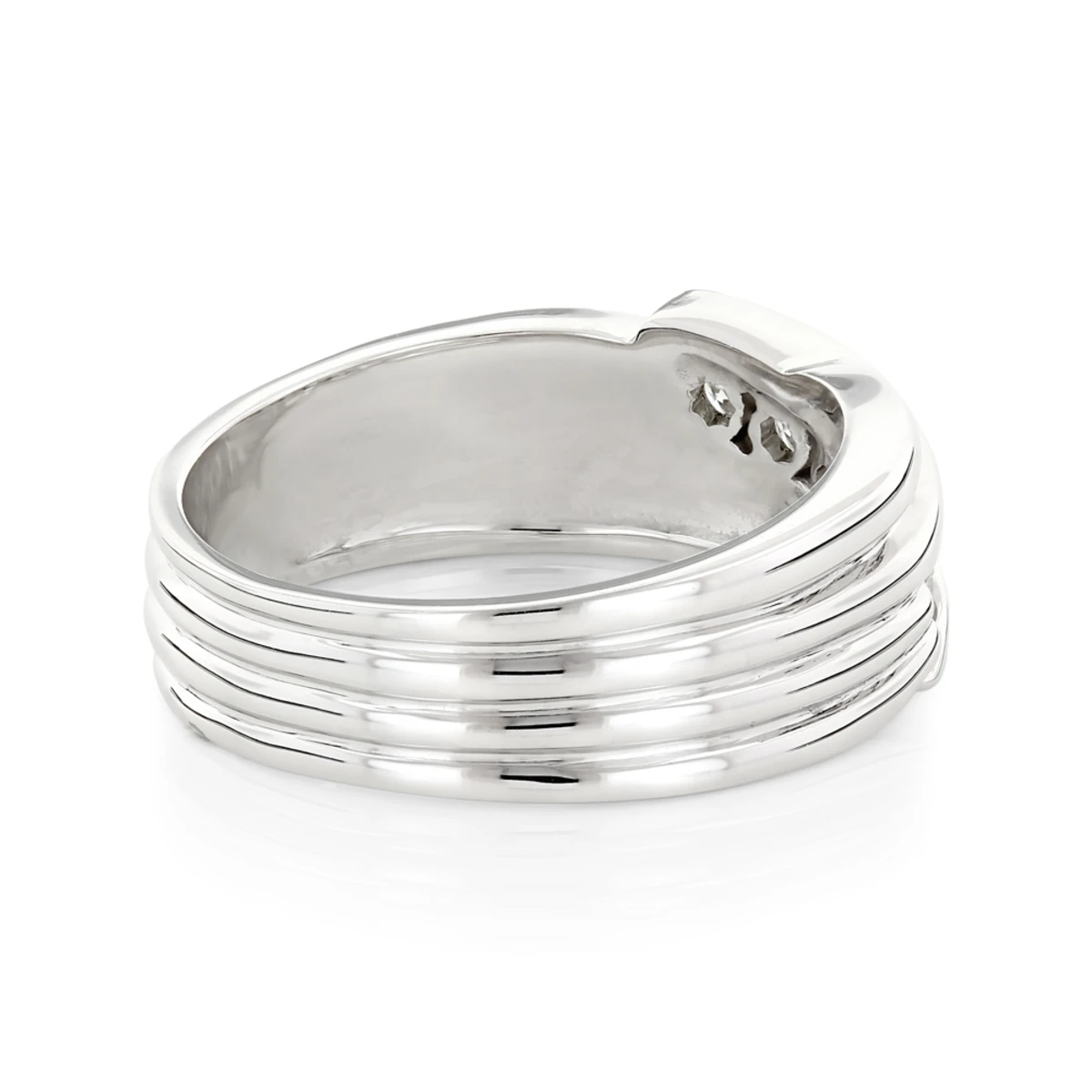 14K White Gold Men's Diamond Wedding Ring 0.50ct 6 14K White Gold Men's Diamond Wedding Ring 0.50ct - Image 4