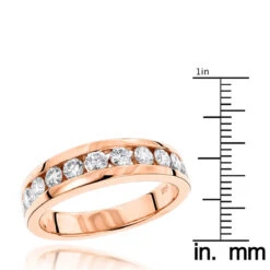 14K Rose Gold Men's Diamond Wedding Ring 1.10ct -Its Hot Jewelry Shop 14k gold mens diamond wedding ring 110ct p 27633 rulerro