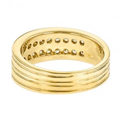 14K Yellow Gold Men's Diamond Wedding Ring W 1.5ct Of Round Diamonds By Luxurman 11 14K Yellow Gold Men's Diamond Wedding Ring W 1.5ct Of Round Diamonds By Luxurman -Its Hot Jewelry Shop 14k gold mens diamond wedding ring 132ct p 25616 backye