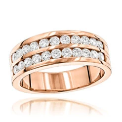 14K Yellow Gold Men's Diamond Wedding Ring W 1.5ct Of Round Diamonds By Luxurman 10 14K Yellow Gold Men's Diamond Wedding Ring W 1.5ct Of Round Diamonds By Luxurman -Its Hot Jewelry Shop 14k gold mens diamond wedding ring 132ct p 25616 ro