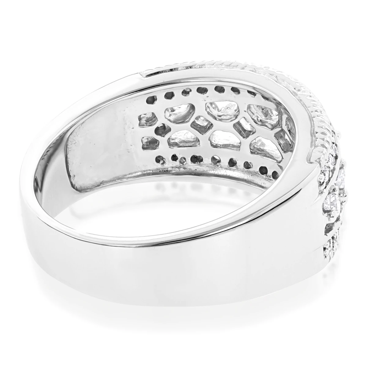 14K White Gold Men's Diamond Wedding Ring 1.54ct 6 14K White Gold Men's Diamond Wedding Ring 1.54ct - Image 4