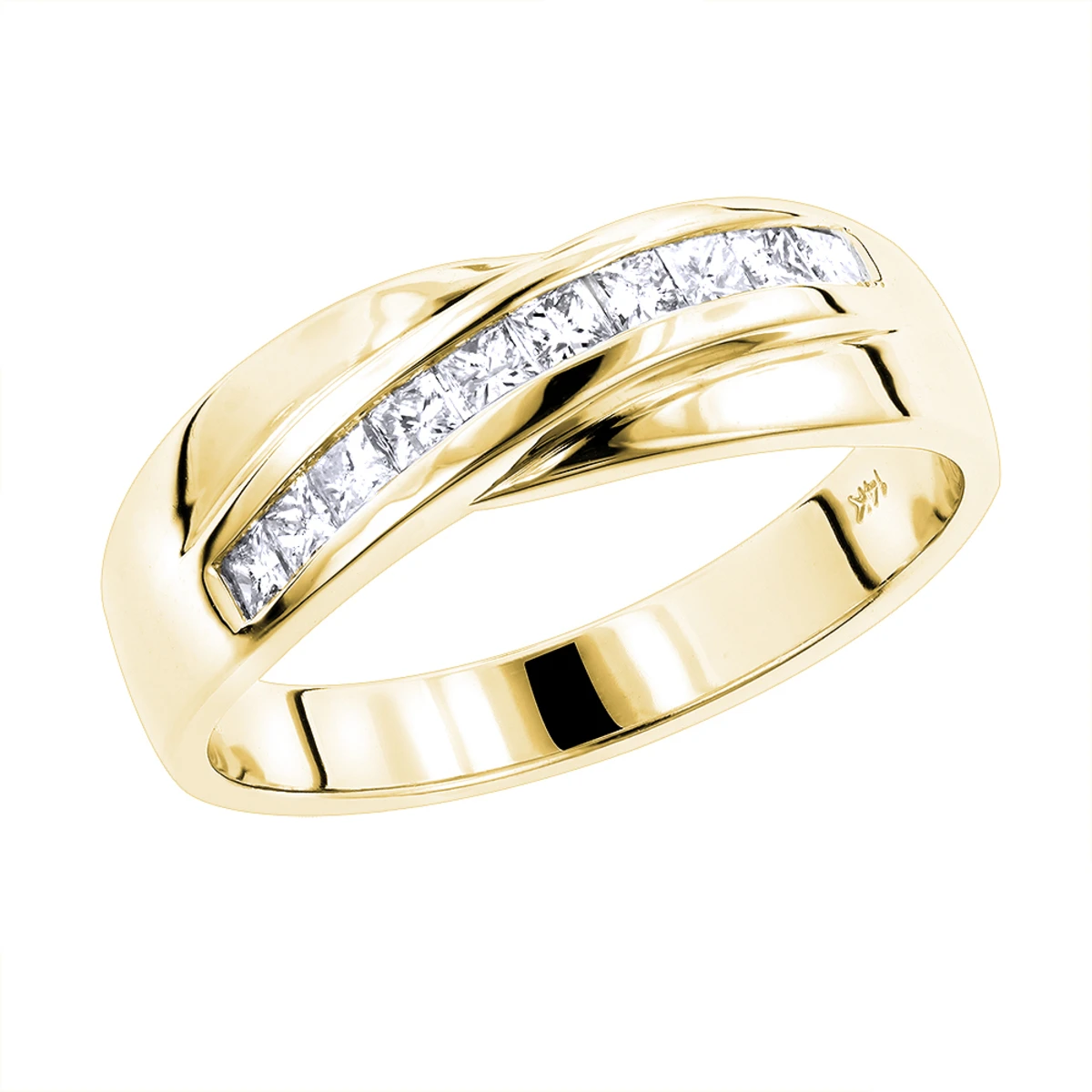 14K White Gold Men's Diamond Wedding Ring 1ct 4 14K White Gold Men's Diamond Wedding Ring 1ct - Image 2