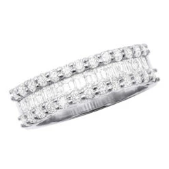 Unique 14K White Gold Men's Diamond Wedding Ring By Luxurman 2.5ct