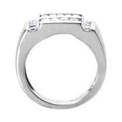 14K White Gold Men's Princess & Baguette Diamonds Ring 1.85ct 8 14K White Gold Men's Princess & Baguette Diamonds Ring 1.85ct -Its Hot Jewelry Shop 14k gold mens princess baguette diamonds ring 185ct p 27955 back white 20220426