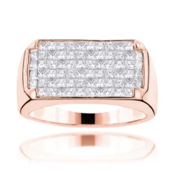 14K White Gold Men's Princess Cut Invisible Diamond Ring Unique Wedding Band 2ct -Its Hot Jewelry Shop 14k gold mens princess cut invisible diamond ring 372 p 6666 ro