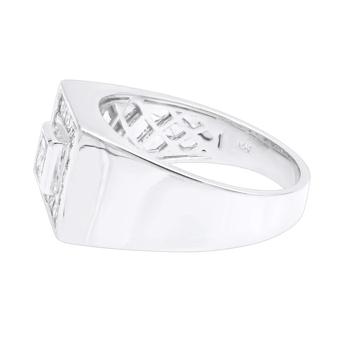 14K Yellow Gold Men's Princess Diamonds Ring 1.62ct 6 14K Yellow Gold Men's Princess Diamonds Ring 1.62ct - Image 4