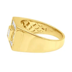 14K Yellow Gold Men's Princess Diamonds Ring 1.62ct 14 14K Yellow Gold Men's Princess Diamonds Ring 1.62ct -Its Hot Jewelry Shop 14k gold mens princess diamonds ring 162ct p 27864 backye