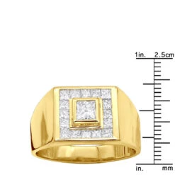 14K Yellow Gold Men's Princess Diamonds Ring 1.62ct 17 14K Yellow Gold Men's Princess Diamonds Ring 1.62ct -Its Hot Jewelry Shop 14k gold mens princess diamonds ring 162ct p 27864 rulerye