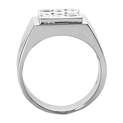 14K White Gold Men's Princess Diamonds Ring 2.43ct 5 14K White Gold Men's Princess Diamonds Ring 2.43ct - Image 3