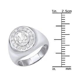 14K White Gold Men's Round & Oval Diamonds Ring 2.06ct -Its Hot Jewelry Shop 14k gold mens round oval diamonds ring 206ct p 27856 ruler white