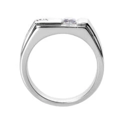 14K White Gold Men's Round & Princess Diamonds Ring 0.62ct -Its Hot Jewelry Shop 14k gold mens round princess diamonds ring 062ct p 27877 back white 20220426