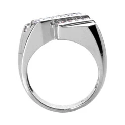 14K White Gold Men's Round & Princess Diamonds Ring 0.91ct -Its Hot Jewelry Shop 14k gold mens round princess diamonds ring 091ct p 27888 back white 20220426