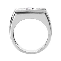 14K White Gold Men's Round & Princess Diamonds Ring 1.27ct -Its Hot Jewelry Shop 14k gold mens round princess diamonds ring 127ct p 27982 back white 20220426