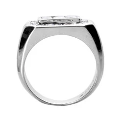 14K White Gold Men's Round & Princess Diamonds Ring 1.51ct -Its Hot Jewelry Shop 14k gold mens round princess diamonds ring 151ct p 27852 back white 20220426