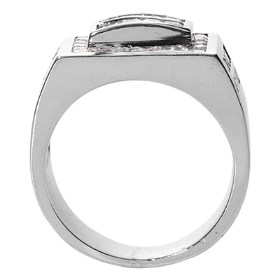 14K White Gold Men's Round & Princess Diamonds Ring 2.66ct 5 14K White Gold Men's Round & Princess Diamonds Ring 2.66ct - Image 3
