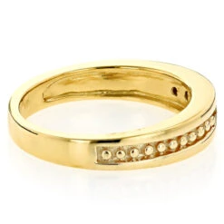 14K Yellow Gold Men's Women's Yellow Diamond Wedding Band 5 Stone Anniversary Ring -Its Hot Jewelry Shop 14k gold mens womens yellow diamond wedding band 5 stone anniversary ring backye