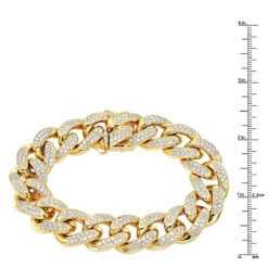 14K Yellow Gold Miami Cuban Link Chain Diamond Bracelet For Men 11.05ct -Its Hot Jewelry Shop 14k gold miami cuban link chain diamond bracelet for men 1105ct rulerye
