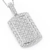 Luxurman 14K White Gold Mini Diamond Dog Tag Pendant W VS Diamonds 0.7ct -Its Hot Jewelry Shop 14k gold mini diamond dog tag pendant w vs diamonds 07ct wh