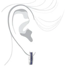 14K White Gold Natural Blue Sapphire And Diamond Huggie Earrings For Women 1ct -Its Hot Jewelry Shop 14k gold natural blue sapphire and diamond huggie earrings for women 085ct bodwh