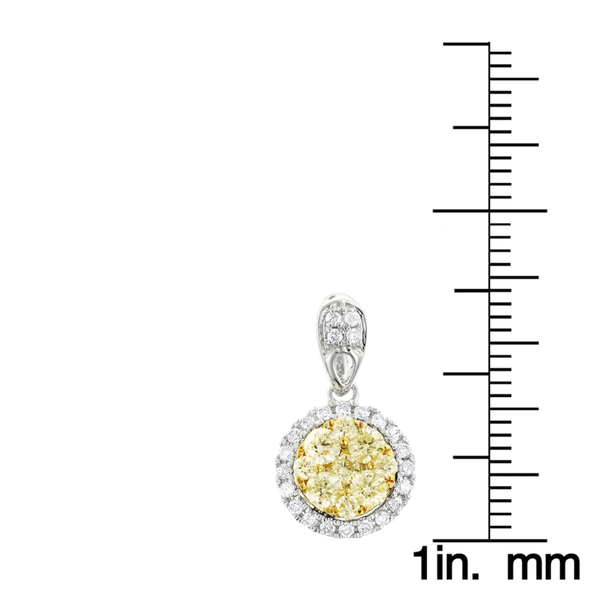 14K White Gold Natural Yellow Diamonds Ladies Circle Pendant 1 Carat 8 14K White Gold Natural Yellow Diamonds Ladies Circle Pendant 1 Carat - Image 6