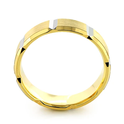 14K Yellow Gold Ornamented Wedding Band For Men 6 14K Yellow Gold Ornamented Wedding Band For Men - Image 4