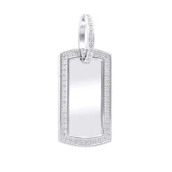 Customizable 14K Yellow Gold Oversized Diamond Dog Tag Pendant For Men 1 Carat -Its Hot Jewelry Shop 14k gold oversized diamond dog tag pendant 1 carat p 5827 wh