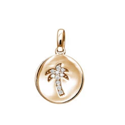 14K White Gold Palm Tree Circle Diamond Pendant 0.1ct Small Charm -Its Hot Jewelry Shop 14k gold palm tree circle diamond pendant 010ct p 35181 ro