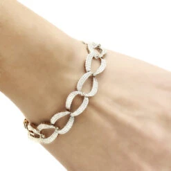 14K White Gold Pave Diamond Chain Link Bracelet For Women 3.75ct By Luxurman 12 14K White Gold Pave Diamond Chain Link Bracelet For Women 3.75ct By Luxurman -Its Hot Jewelry Shop 14k gold pave diamond chain link bracelet for women 375ct by luxurman bodwh