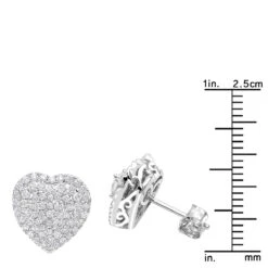 14K White Gold Pave Diamond Heart Earrings For Women 1 Carat Diamond Studs 13 14K White Gold Pave Diamond Heart Earrings For Women 1 Carat Diamond Studs -Its Hot Jewelry Shop 14k gold pave diamond heart earrings for women 1 carat diamond studs rulerwh
