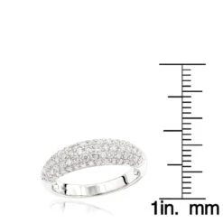 Unique Diamond Wedding Band For Women 14K White Gold Pave Diamond Ring 1.3ct 13 Unique Diamond Wedding Band For Women 14K White Gold Pave Diamond Ring 1.3ct -Its Hot Jewelry Shop 14k gold pave diamond ring 130ct p 35712 rulerwh
