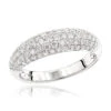 Unique Diamond Wedding Band For Women 14K White Gold Pave Diamond Ring 1.3ct
