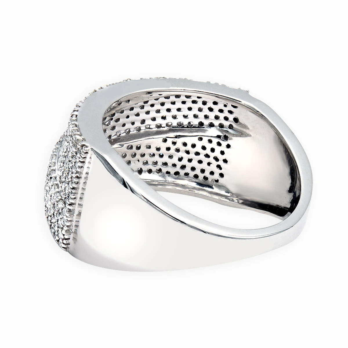 14K White Gold Pave Diamond Wedding Band 0.75ct 6 14K White Gold Pave Diamond Wedding Band 0.75ct - Image 4