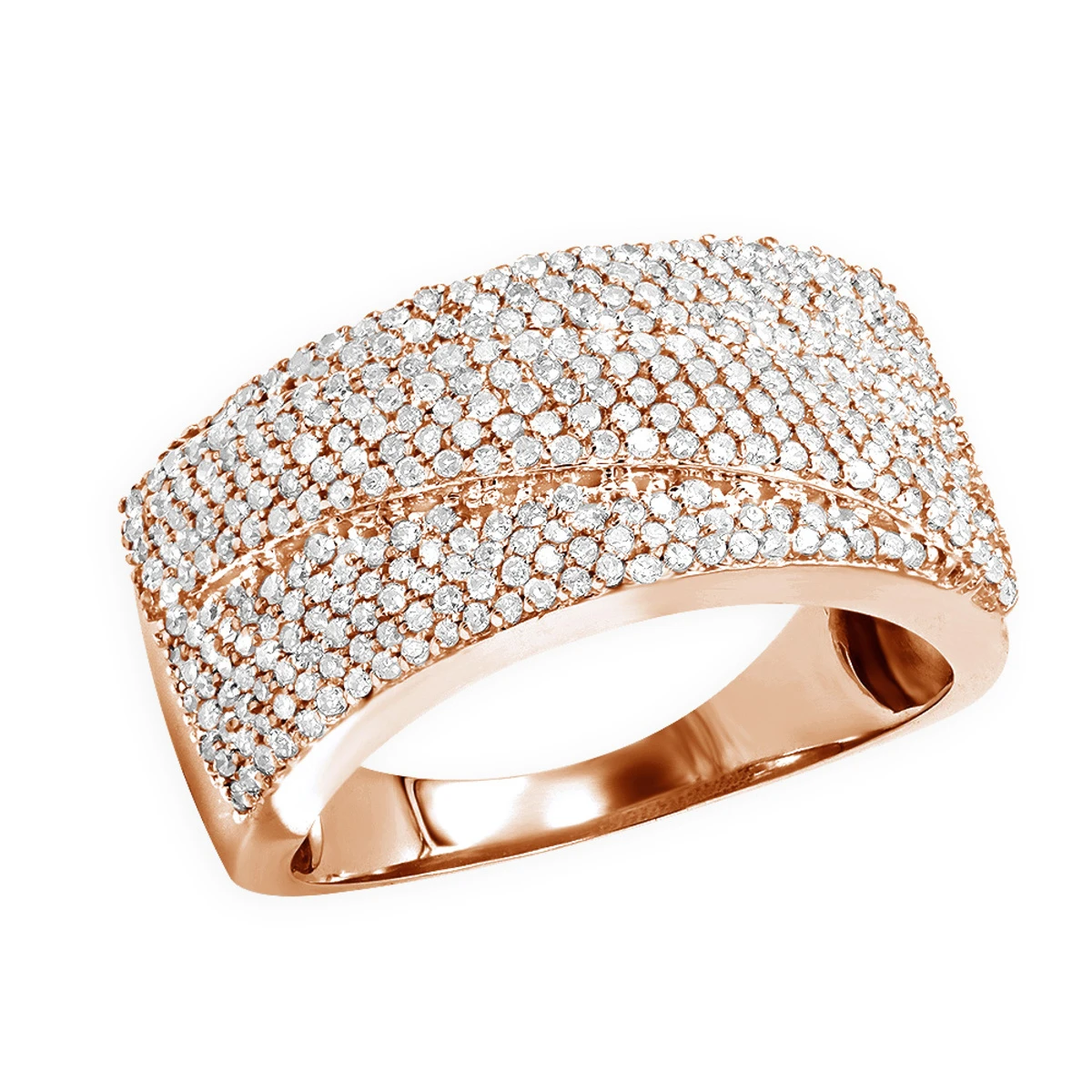 14K White Gold Pave Diamond Wedding Band 0.75ct 5 14K White Gold Pave Diamond Wedding Band 0.75ct - Image 3