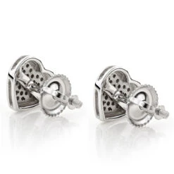 14K White Gold Pave Heart Diamond Stud Earrings 0.33ct 10 14K White Gold Pave Heart Diamond Stud Earrings 0.33ct -Its Hot Jewelry Shop 14k gold pave heart diamond stud earrings 033ct p 5810 backwh