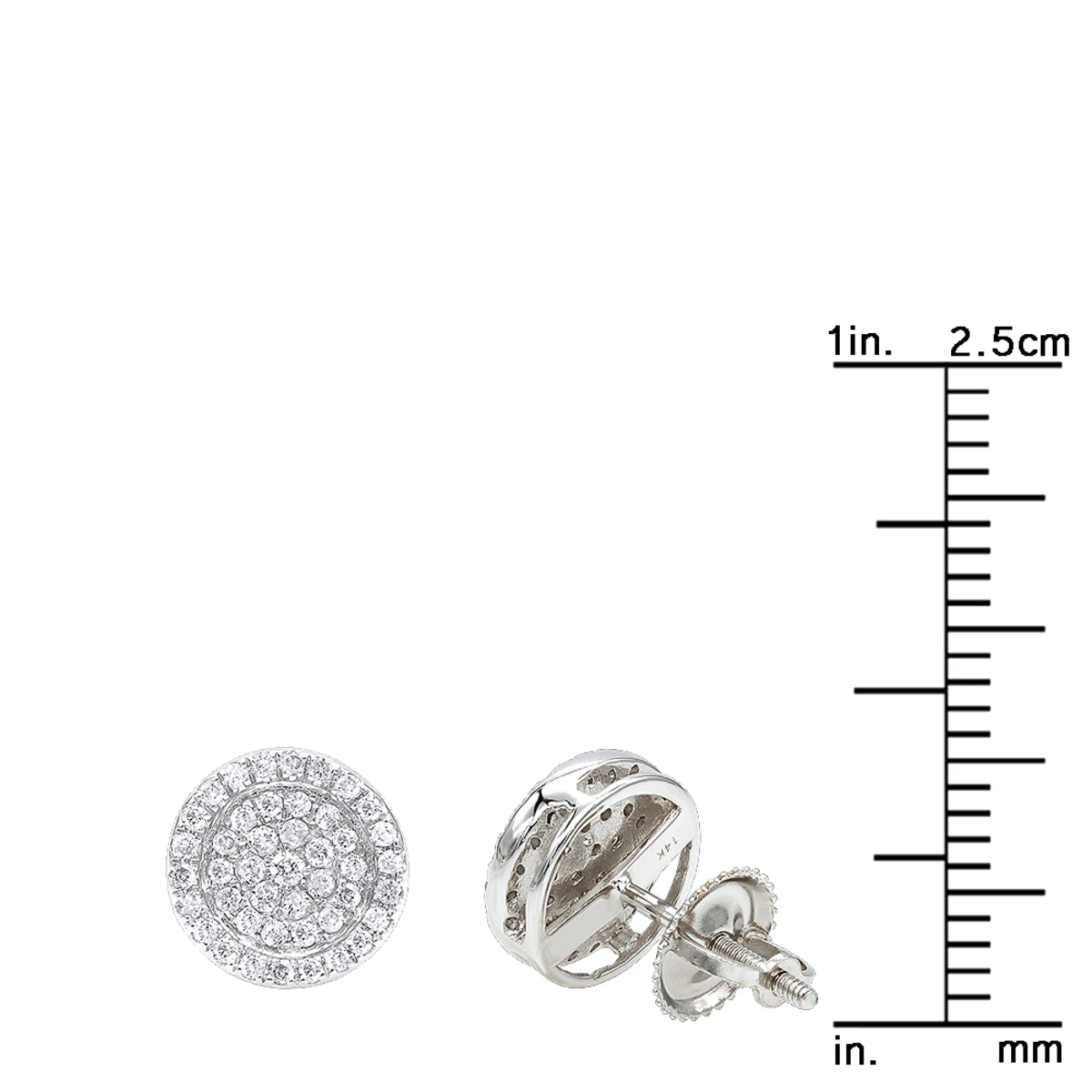 14K White Gold Pave Round Diamond Stud Earrings 0.35ct By Luxurman 8 14K White Gold Pave Round Diamond Stud Earrings 0.35ct By Luxurman - Image 6
