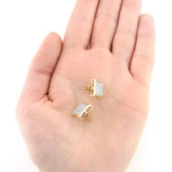 14K Yellow Gold Pave Set Round Diamond Earrings 0.87ct -Its Hot Jewelry Shop 14k gold pave set round diamond earrings 087ct p 35745 2