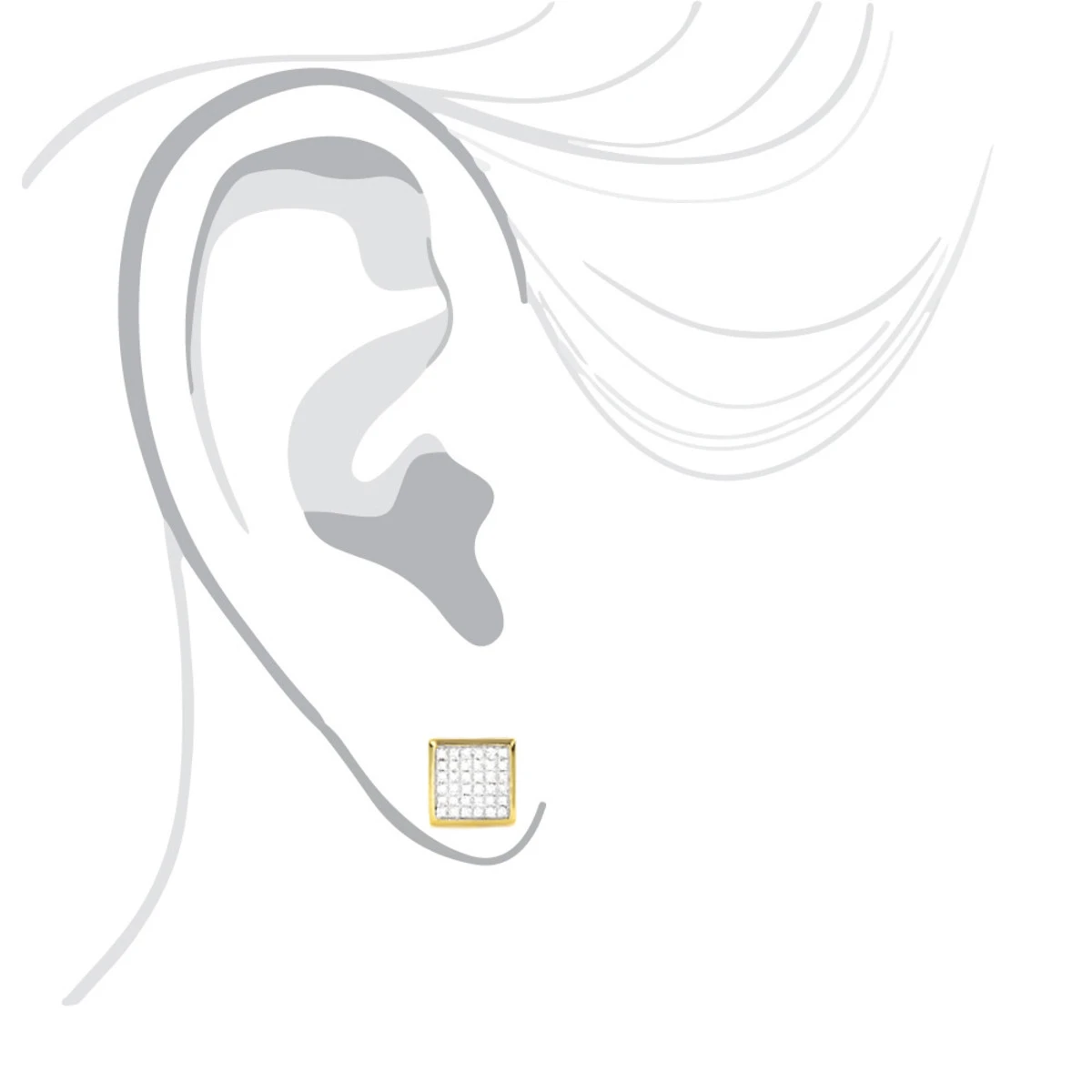 14K Yellow Gold Pave Set Round Diamond Studs Earrings 0.33ct 7 14K Yellow Gold Pave Set Round Diamond Studs Earrings 0.33ct - Image 5