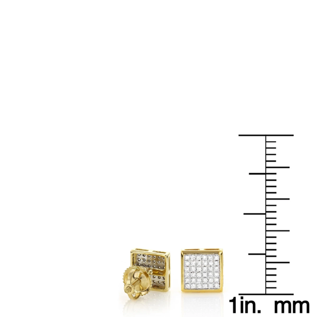 14K Yellow Gold Pave Set Round Diamond Studs Earrings 0.33ct 8 14K Yellow Gold Pave Set Round Diamond Studs Earrings 0.33ct - Image 6