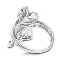 14K White Gold Pear Round Diamond Floral Cocktail Ring For Women By Luxurman -Its Hot Jewelry Shop 14k gold pear round diamond floral cocktail ring for women by luxurman backwh